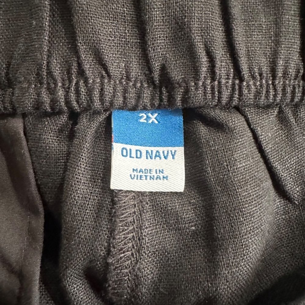 Old Navy Shorts Women 2x Black Linen Blend High Waisted Taylor Trouser Shorts - Picture 7 of 15